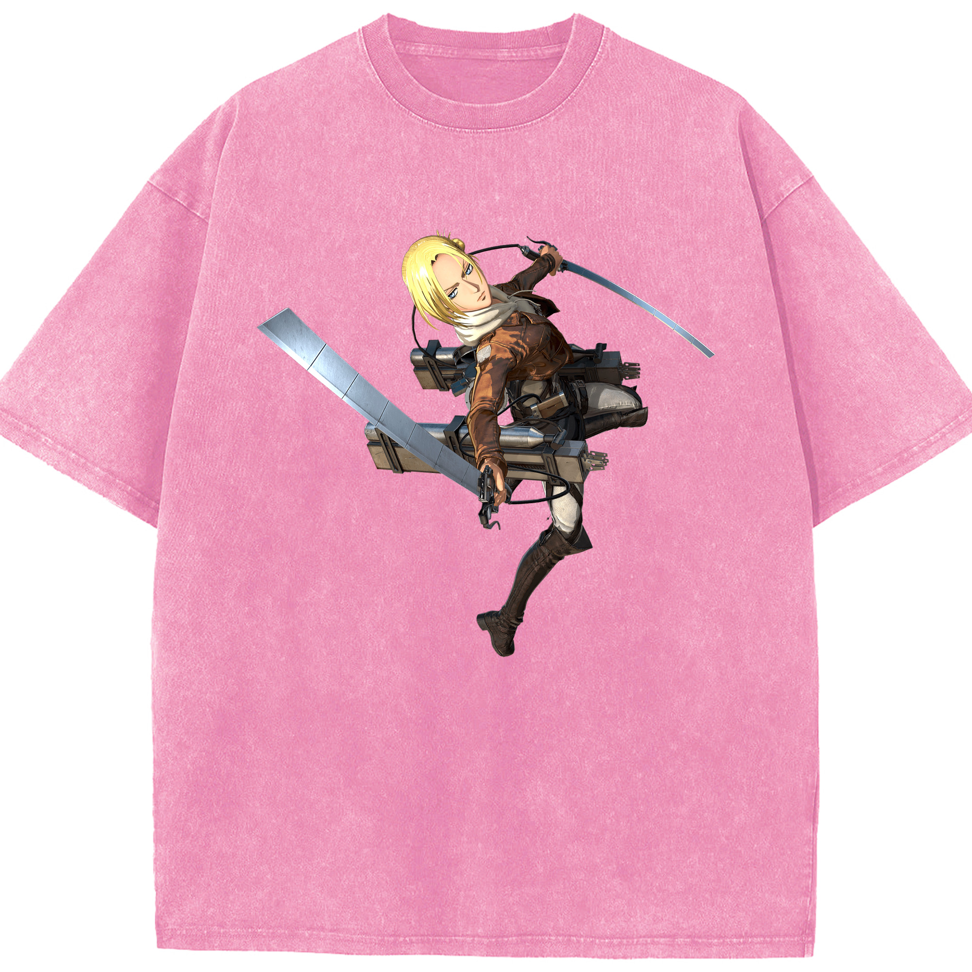 （画像用） 進撃の巨人 アニ・レオンハート Attack on Titan Annie Leonhart 綿100% ヴィンテージ風 半袖Tシャツ（フロントプリント）